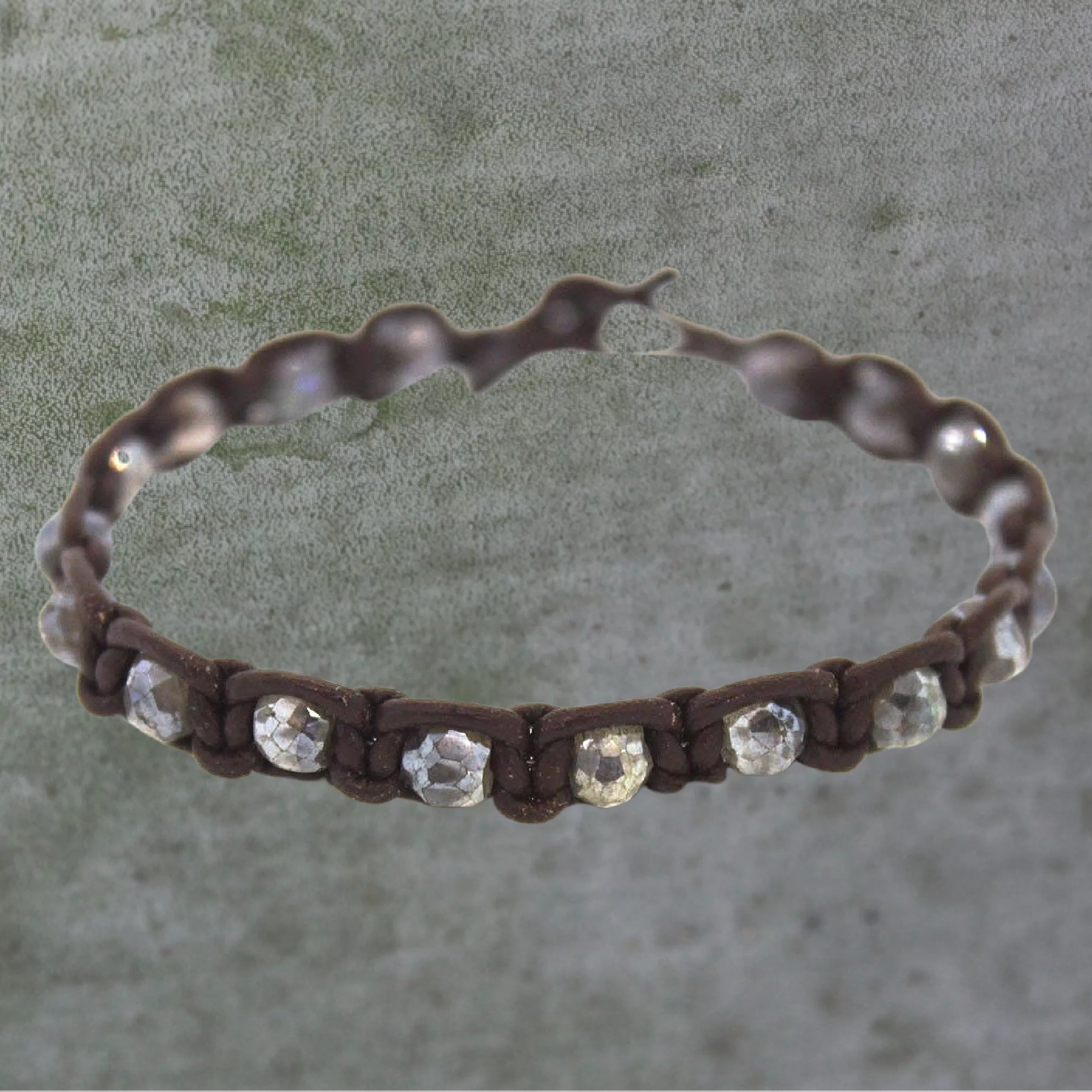 Woven Leather & Labradorite Bracelet