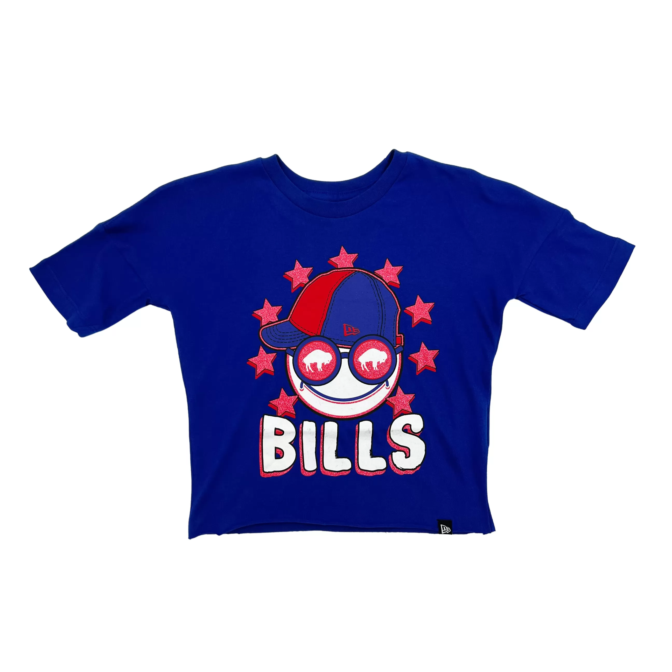 Youth Girls New Era Bills Royal With Happy Fan Short Sleeve Shirt