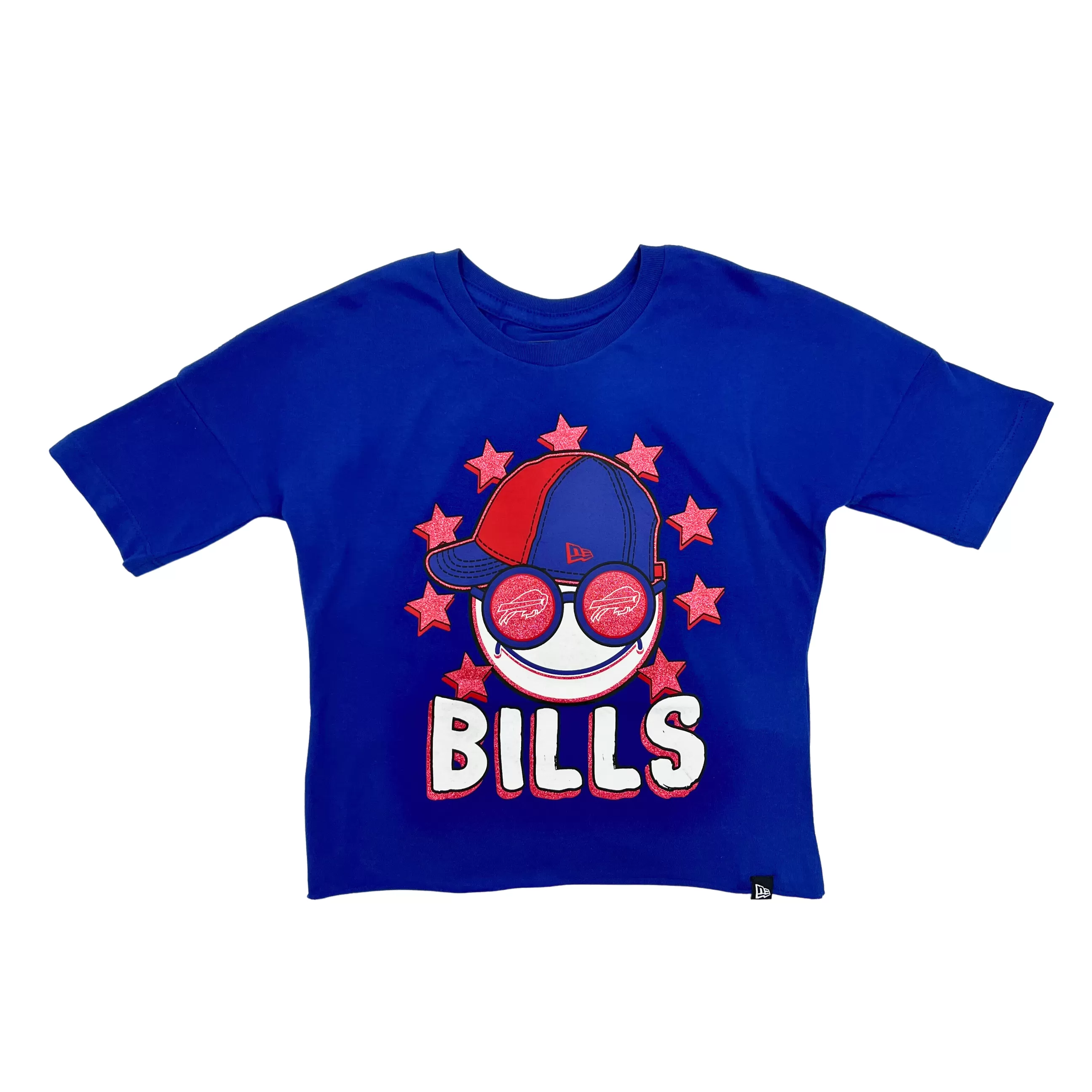 Youth Girls New Era Bills Royal With Happy Fan Short Sleeve Shirt